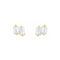 Ann Emerald Cut White Topaz Studs - 1